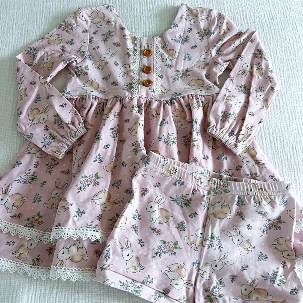 Liv & Stella Blossom Bunnies Twirl Dress set